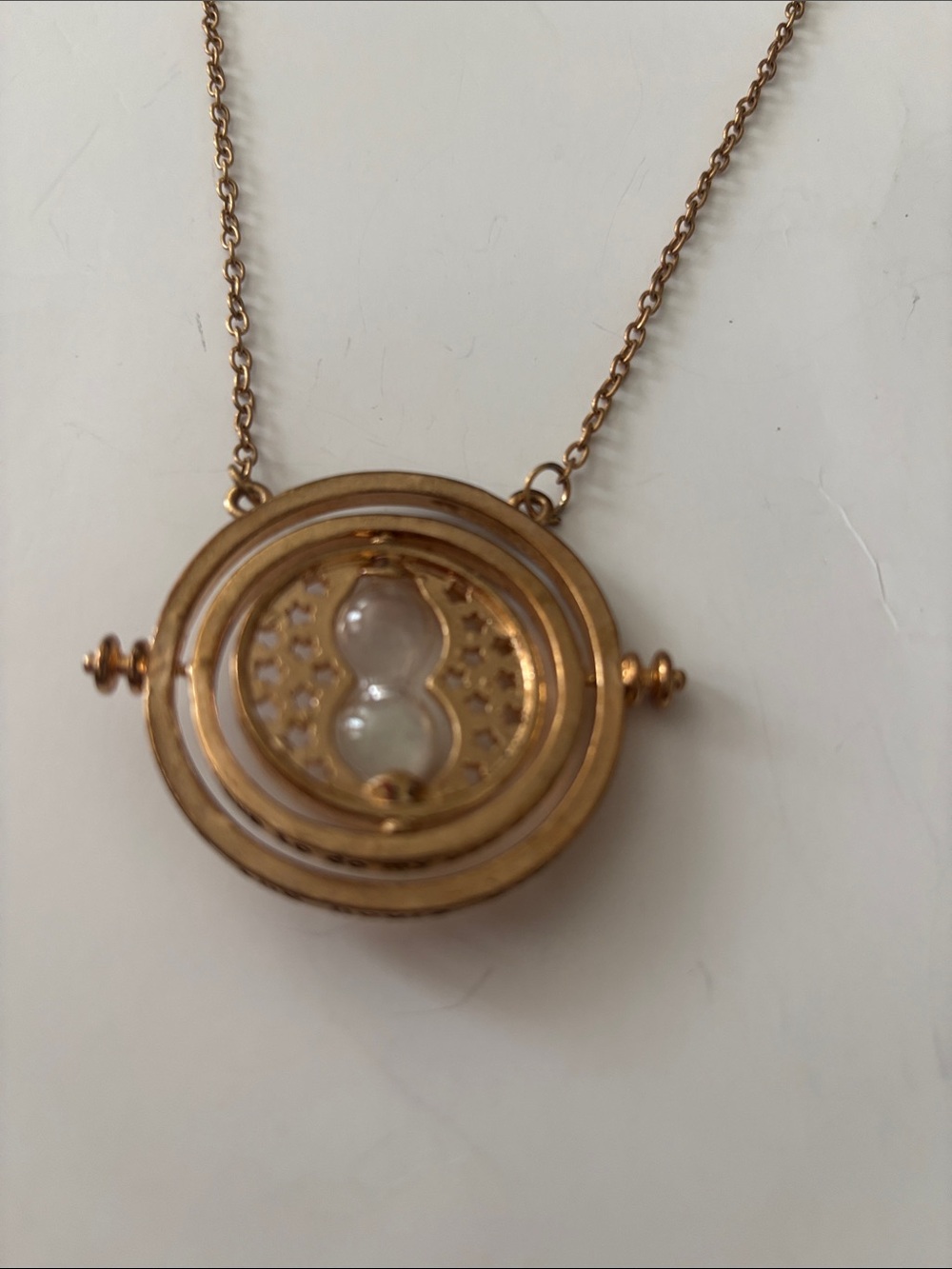 Gold-Tone Hourglass Pendant Necklace - Women's Gold Necklace - Picture 2 of 6
